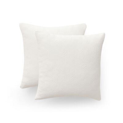 Confezione 2 federe per cuscino in cotone jacquard con chiusura con cerniera Lindi 45x45 cm