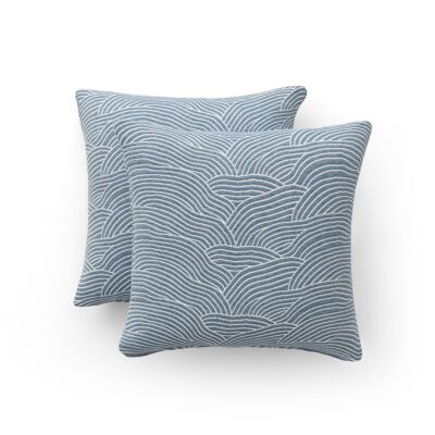 Pack of 2 jacquard cotton cushion covers with zipper closure Marea 45x45 cm