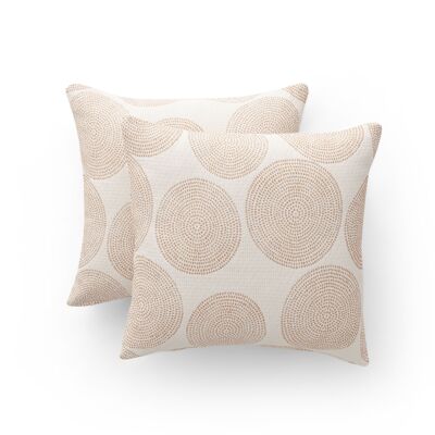 Pack of 2 jacquard cotton cushion covers with zipper closure Olea 45x45 cm