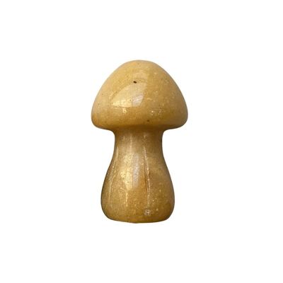 Hand Carved Crystal Mushroom - 3.5cm - Yellow Aventurine