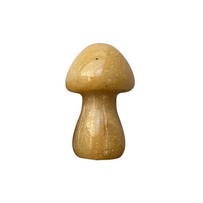 Fungo di cristallo intagliato a mano - 3.5 cm - Avventurina gialla