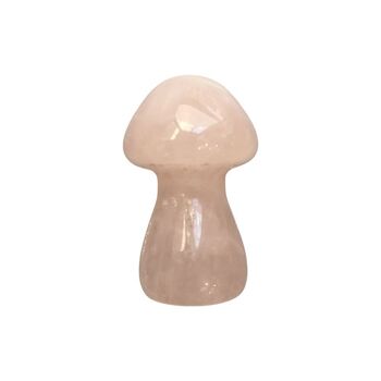 Champignon en cristal sculpté à la main - 3.5cm -Quartz Rose 1