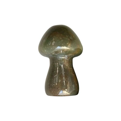 Hand Carved Crystal Mushroom - 3.5cm - Moss Agate
