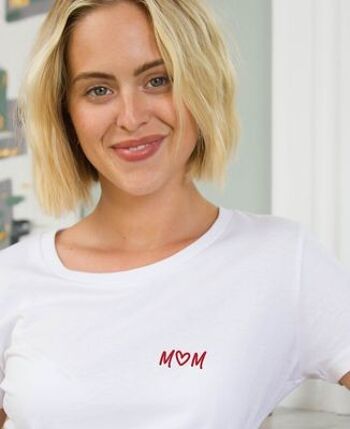 T-Shirt femme MOM coeur (brodé)
