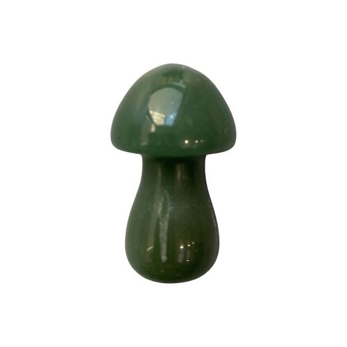 Hand Carved Crystal Mushroom - 3.5cm - Green Aventurine