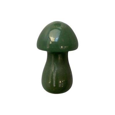 Fungo di cristallo intagliato a mano - 3.5 cm - Avventurina verde