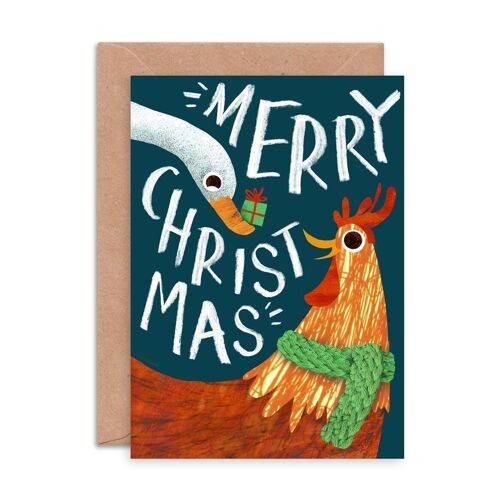 Chicken & Duck Single Greeting Card