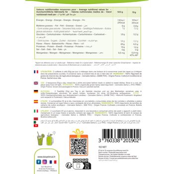Téguments de Chanvre Bio - 100% téguments de graines de chanvre - Source de fibres - Immunité - Fabriqué en France - Certifié Ecocert - Vegan 9