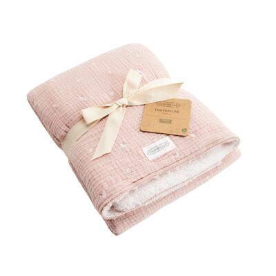 Reversible baby blanket - Pink