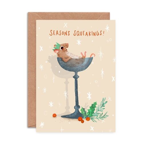 Cocktail Mouse Single Greeting Card