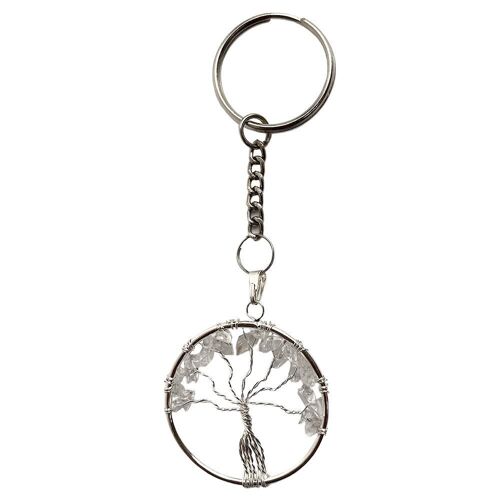 Clear Quartz - Crystal Tree of Life Keychain