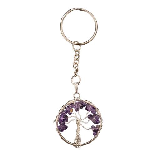 Amethyst - Crystal Tree of Life Keychain