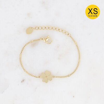 Pulsera Kaliyadi XS - Trébol de 4 hojas en acero inoxidable