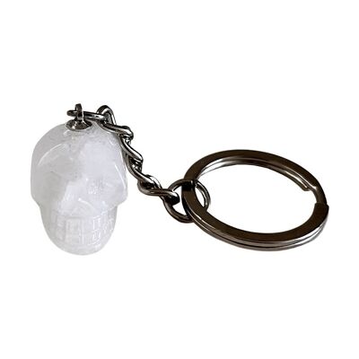 Clear Quartz - Crystal Skull Head Keychain