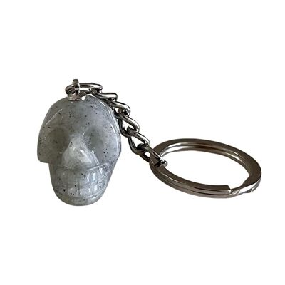 Labradorite - Crystal Skull Head Keychain