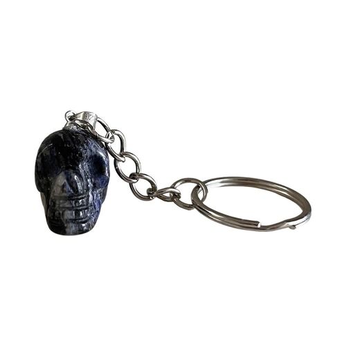 Sodalite - Crystal Skull Head Keychain
