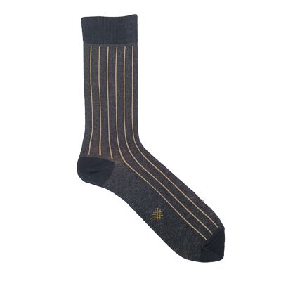 Miss Black-Camel Vertical Stripe Low Cut Socks