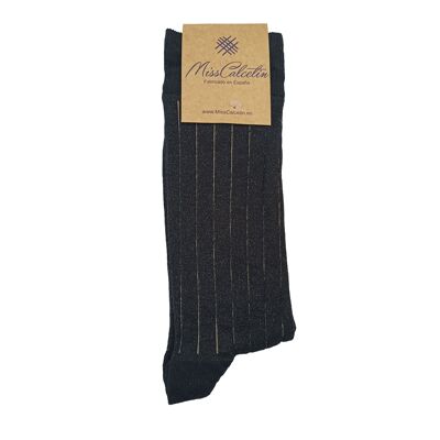 Miss Black-Camel Vertical Stripe Low Cut Socks