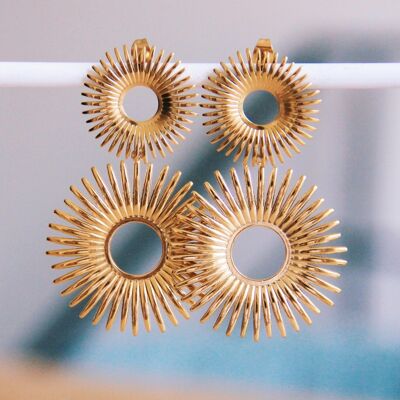 Boucle d'oreille tendance en acier inoxydable 'Sunshine'