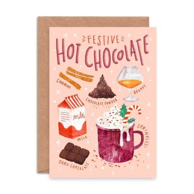 Tarjeta de felicitación individual de chocolate caliente