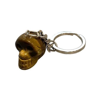 Tiger's Eye - Crystal Skull Head Keychain