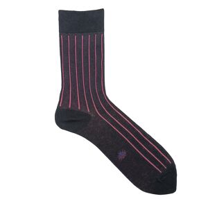 Chaussettes basses Miss Fuchsia noires à rayures verticales