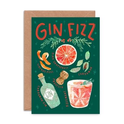Gin Fizz Einzel-Grußkarte
