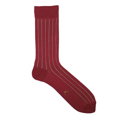 Calzini Miss Taglio Basso a Righe Verticali Bordeaux Grigio