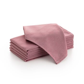 Lot de 6 serviettes en tissu satiné de coton 45x45cm 5