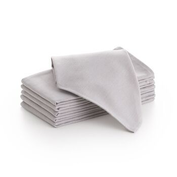 Lot de 6 serviettes en tissu satiné de coton 45x45cm 6