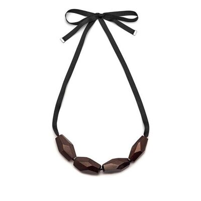 Faceted Rosewood bead necklace