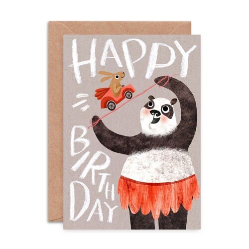 Happy Birthday Panda Single Greeting Card