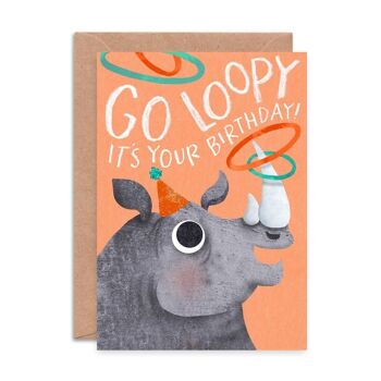Go Loopy Rhino Carte de vœux unique