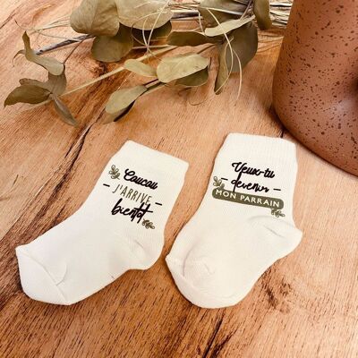 Pregnancy announcement sock - godfather request