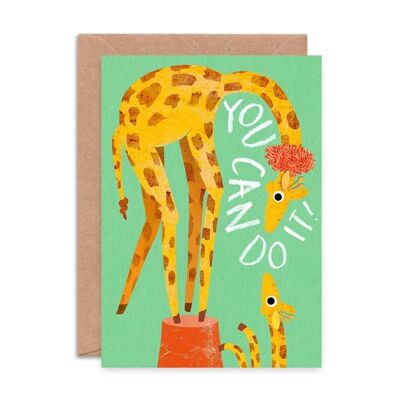 Du kannst es schaffen Giraffe Einzel-Grußkarte