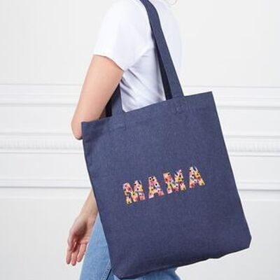 Tote bag Mama (motif floral)