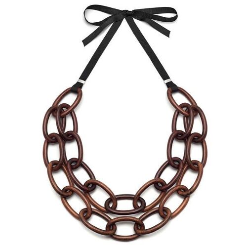 Double oval link necklace - Rosewood