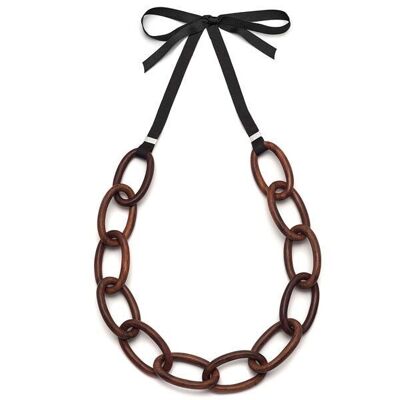 Collier maillons ovales - Bois de rose