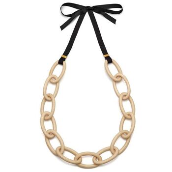 Collier maillons ovales - Bois blanc 1