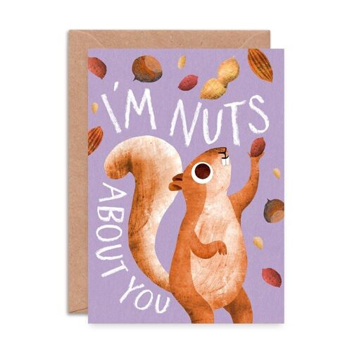 Nuts About You Squirrel Single Greeting Card