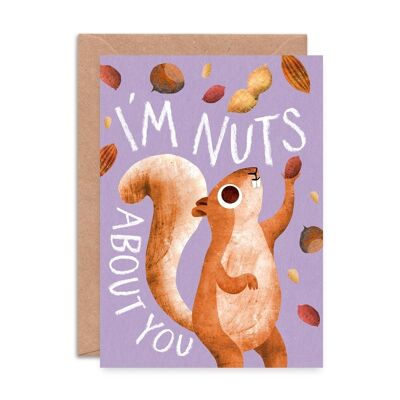 Tarjeta de felicitación Nuts About You Squirrel Single