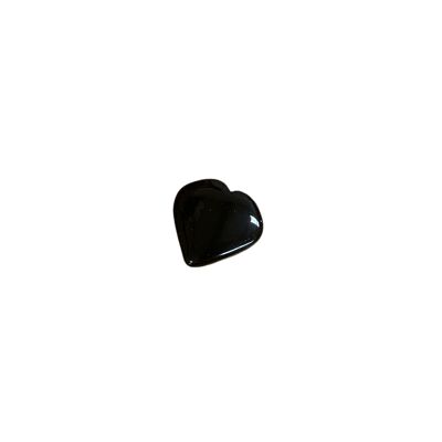 Ossidiana nera - Piccolo cuore di cristallo - 2-3 cm