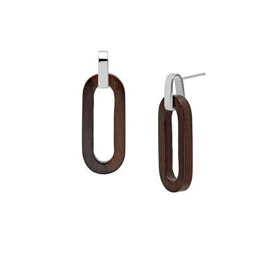 Rosewood Open Rectangle Drop Earring - Silver