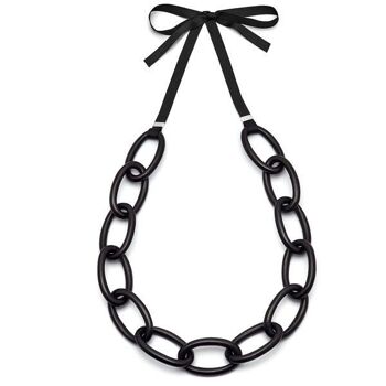 Collier maillons ovales - Bois noir 1