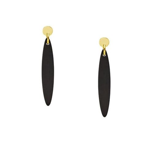 Black Wood Foli Earring – Gold