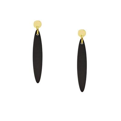 Boucle d’Oreille Foli Bois Noir – Or