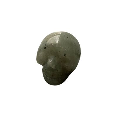 Sculpté à la main - Aventurine verte - Tête de crâne en cristal - 2 cm