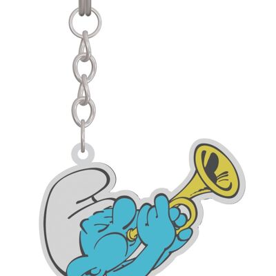 METAL KEY RING - MUSICIAN SMURF