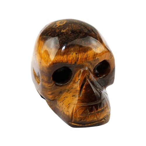 Hand Carved - Tiger's Eye - Crystal Skull Head - 2cm