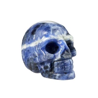 Sculpté à la main - Sodalite - Tête de crâne en cristal - 2 cm